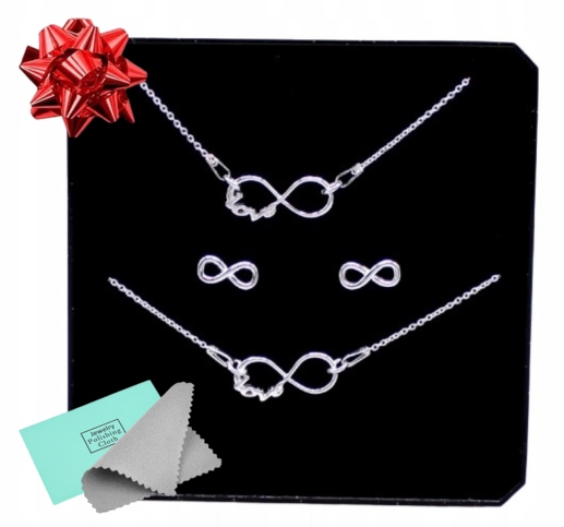 Komplet dámských Stříbrných Šperků s infinity Love dárek pro manželku