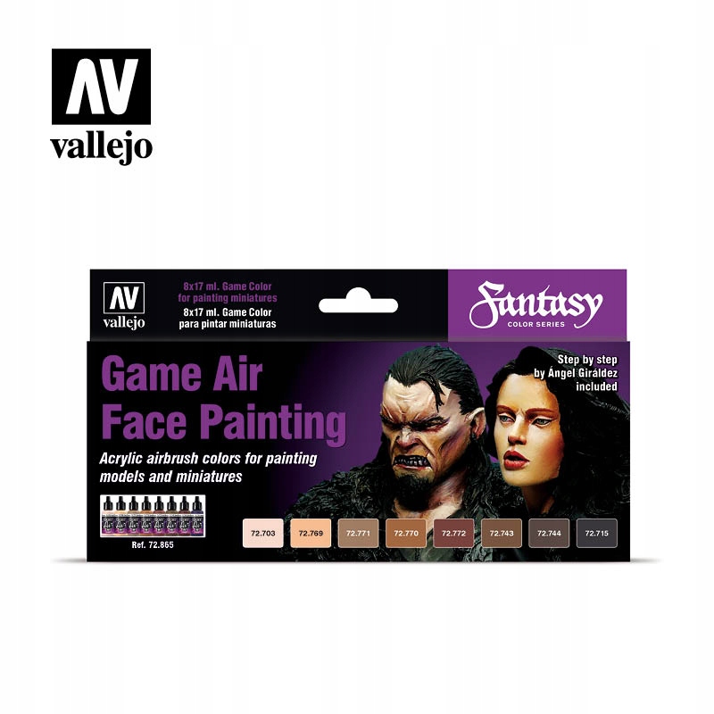 Sada 8 Barev Vallejo Game Air Face Paiting 72865