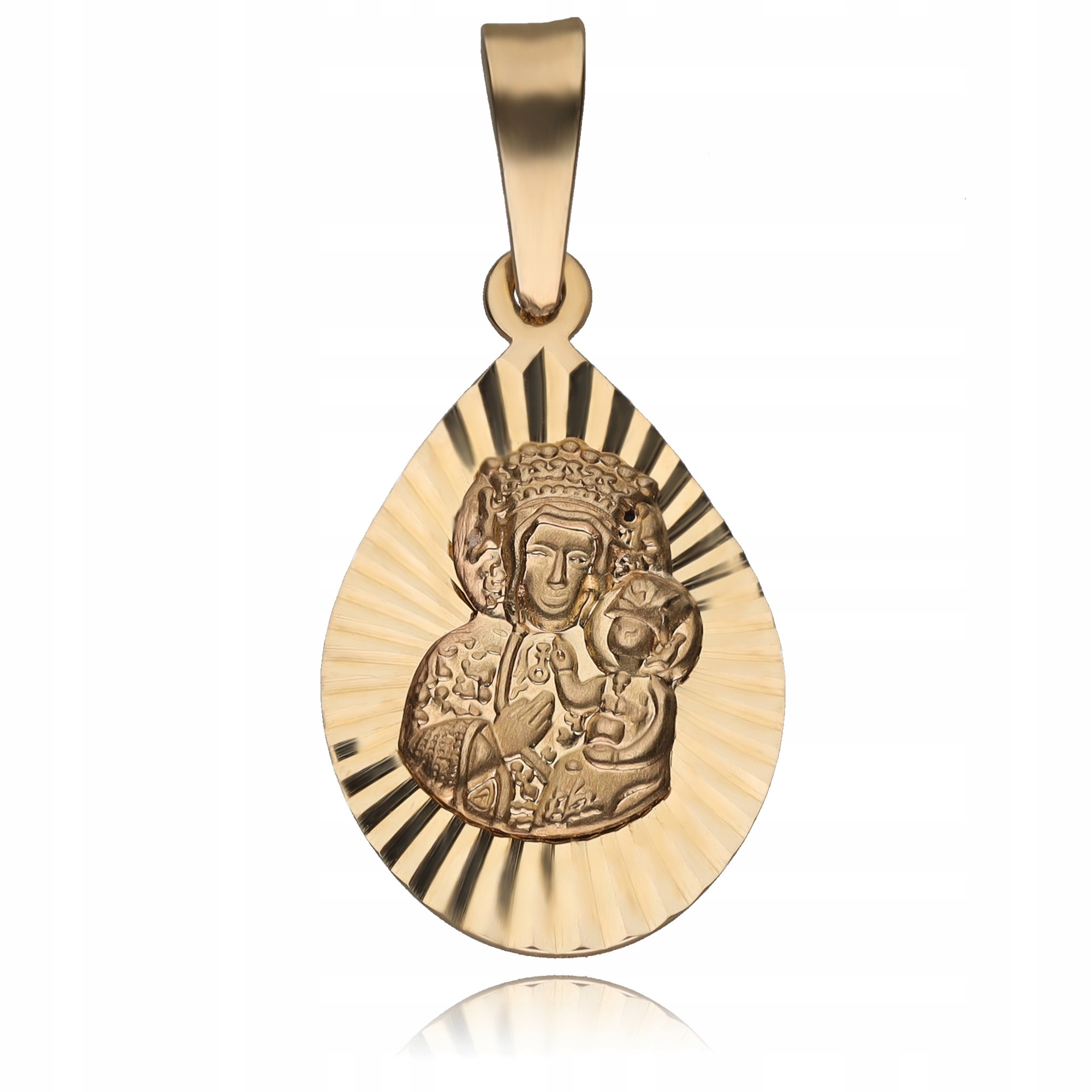 Zlatý Medailonek Naše Přívěsek Panna Maria Čenstochovská Au585