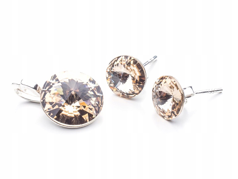 

Komplet srebrny kolczyki wisiorek z kr. Swarovski