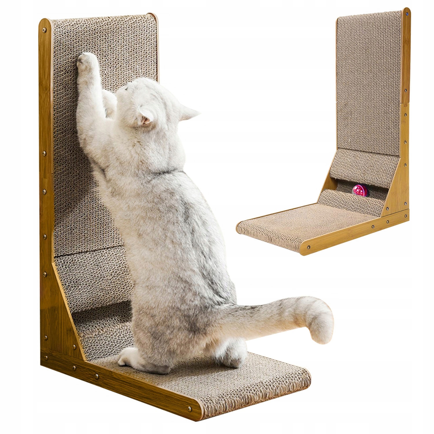 Škrabadlo pro kočky ve tvaru L 2v1 Vertikální & Horizontální podložka na škrábání, odolné