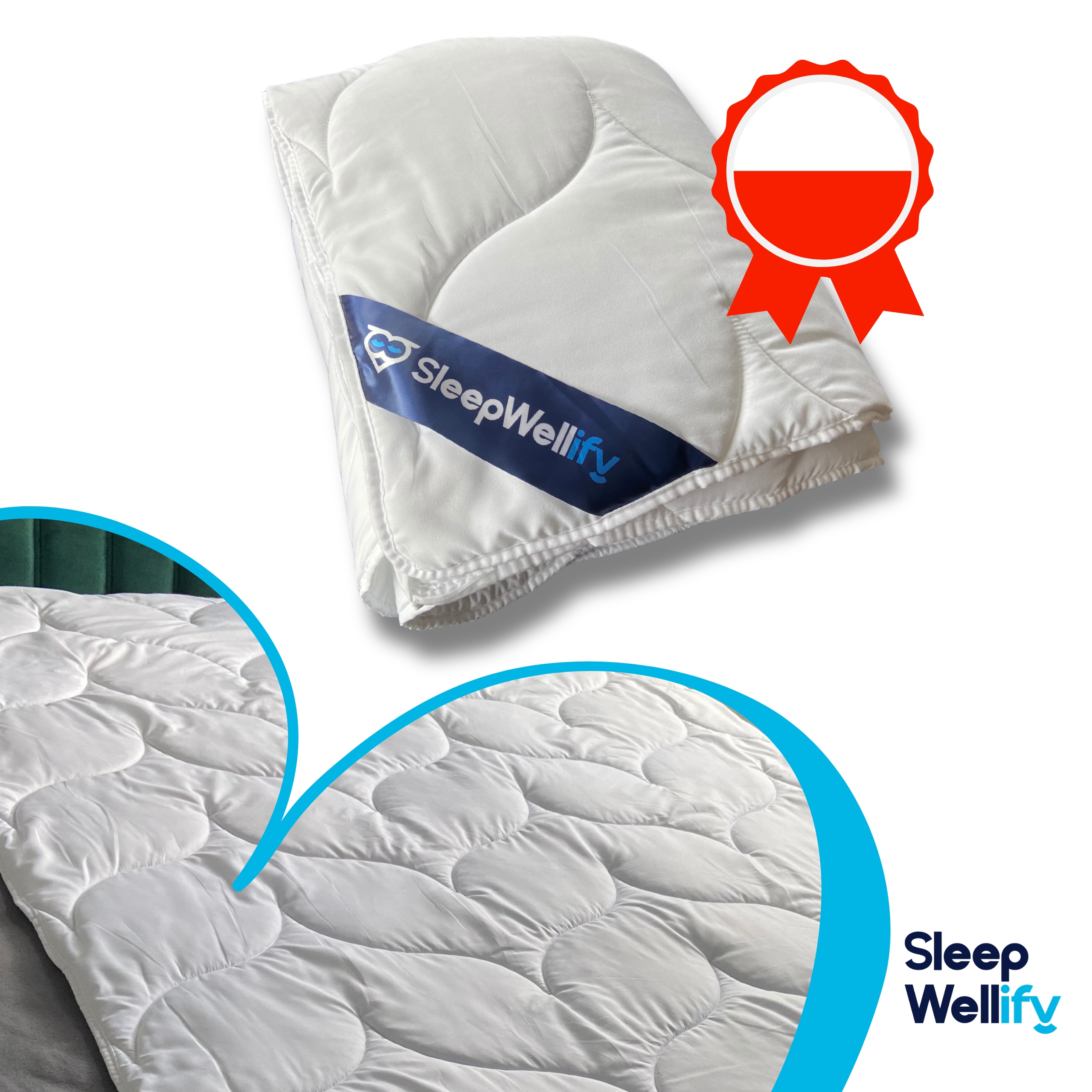 KOŁDRA DO ŁÓŻECZKA DZIECIĘCA 90x120 ANTYALERGICZNA CAŁOROCZNA Z POLSKI Kod producenta KOL-90X120-300-SW