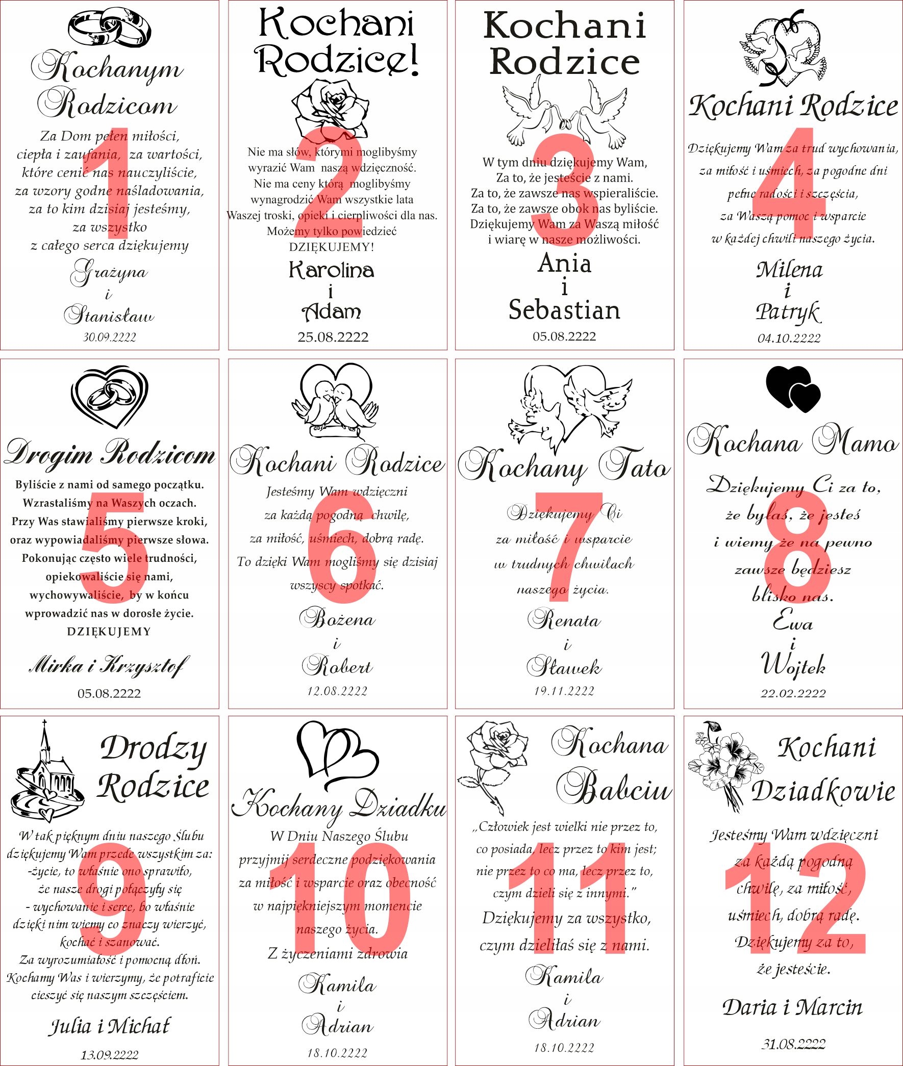 PODZIĘKOWANIE-A RODZICÓW CHRZESTNYCH DZIADKÓW ETUI Szerokość produktu 19.5 cm