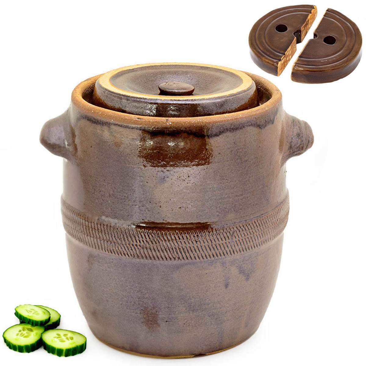 BECZKA KAMIONKOWA 17L DO KISZENIA Z KOŁNIERZEM KAMIONKA KAMIEŃ DOCISKOWY