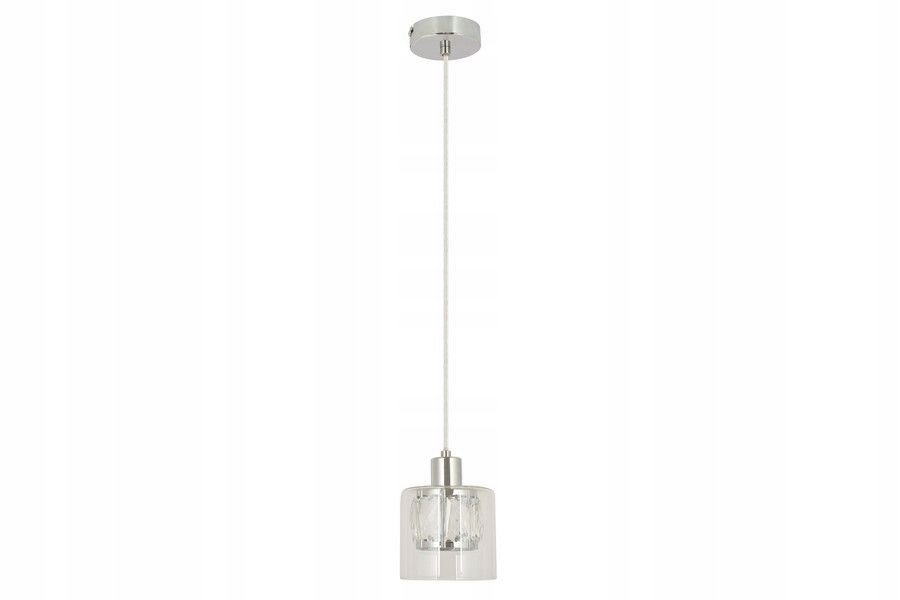 Dekorativní závěsná lampa glamour chrom skleněné stínítko nad stůl Reality