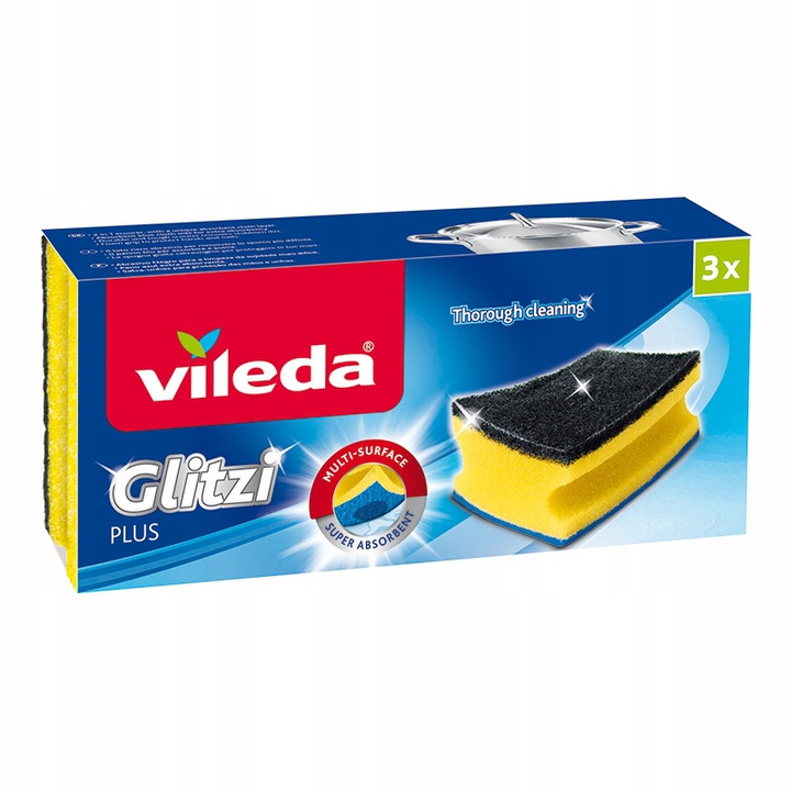 Levně 5 x profilovaný kuchyňský dřez Vileda Glitzi Plus 3ks