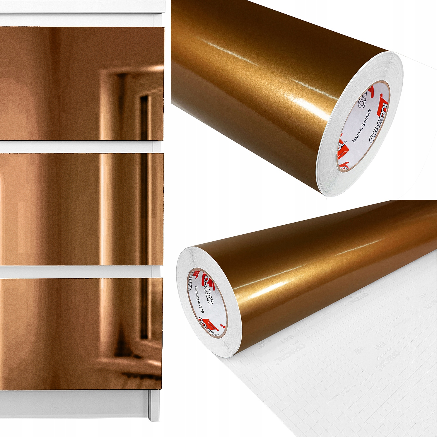 Samolepicí nábytková dýha Měděný lesk Dekorace na nábytek Skříňky