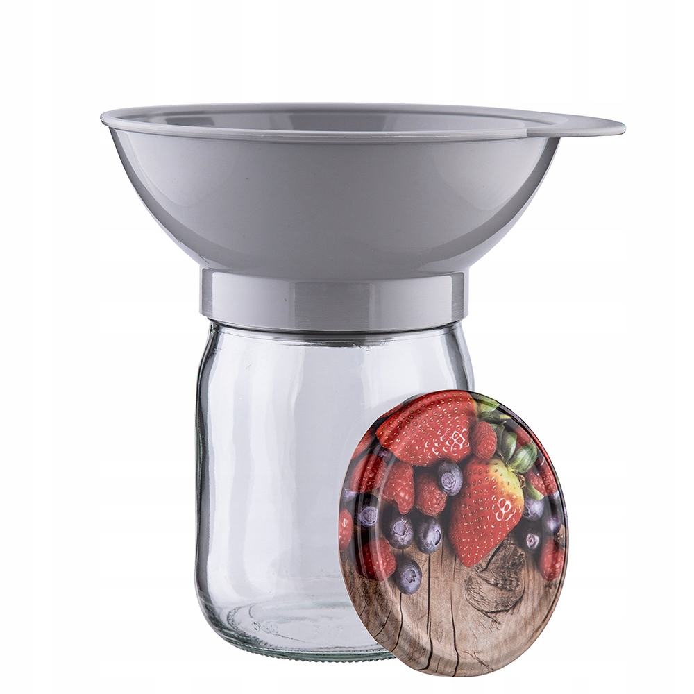 Lejek Kuchenny DO SŁOIKÓW Butelek do Nalewania Przetworów Plastikowy SZARY