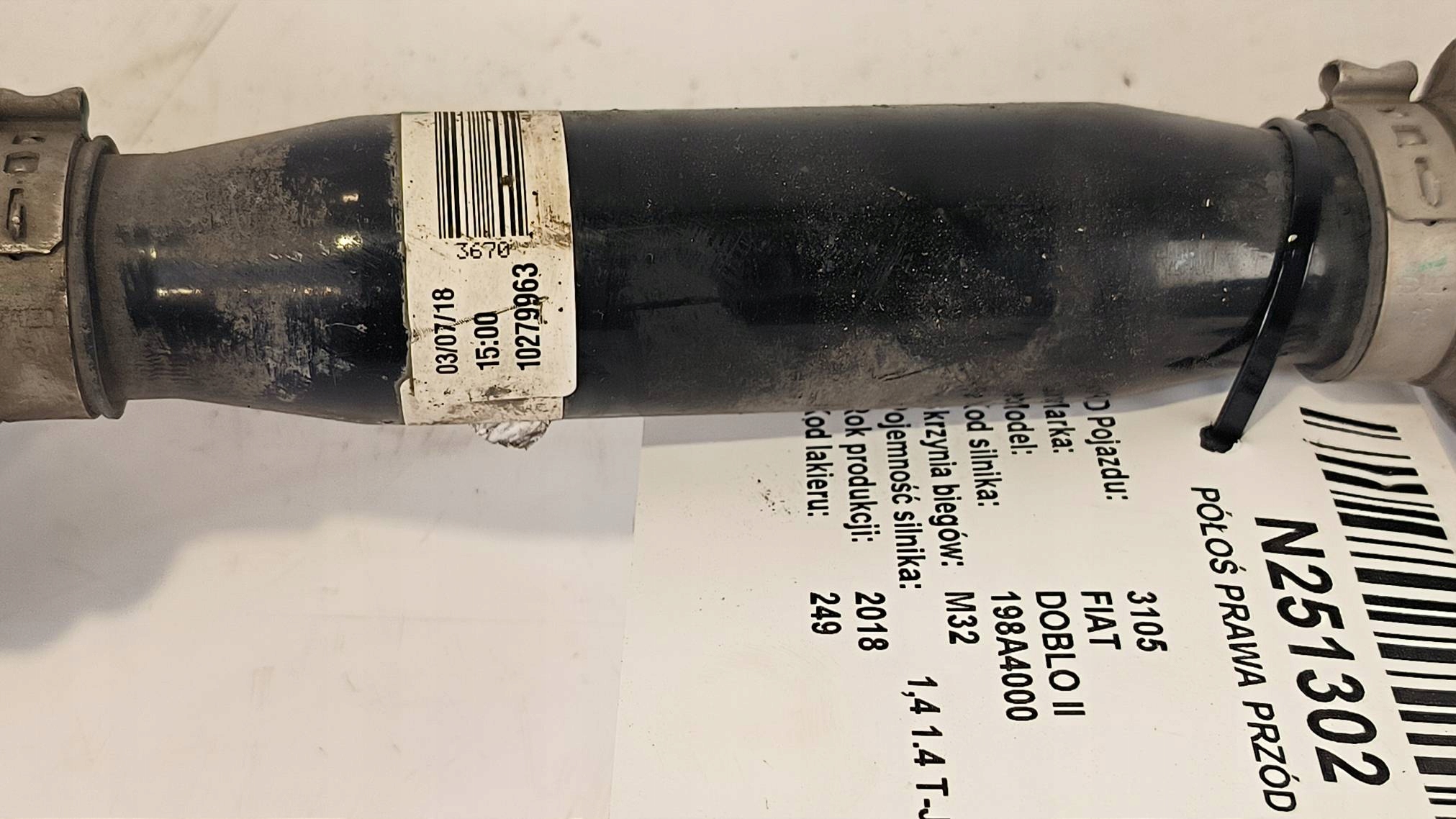 semi-axis right front FIAT DOBLO II