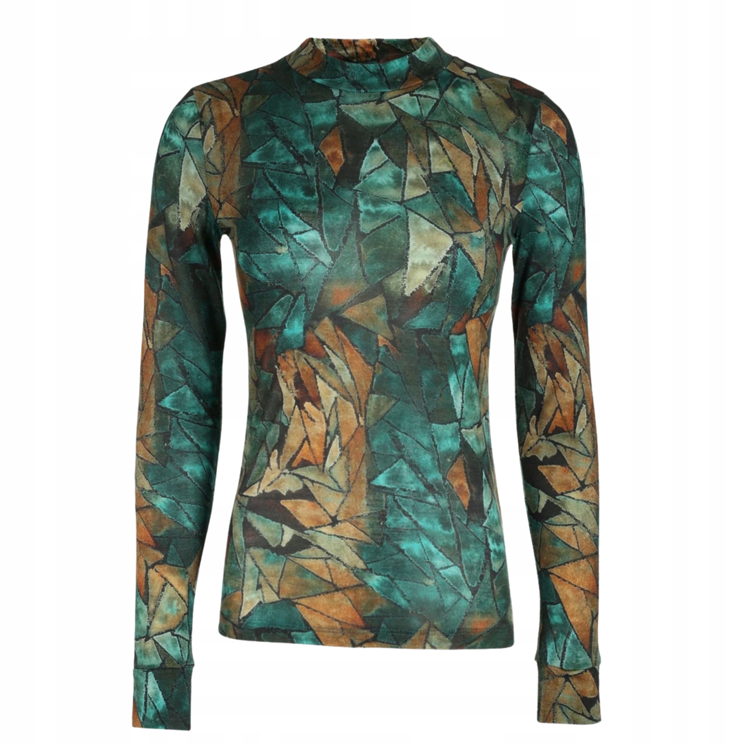 KoszulkaDAMSKA z wełny merino ze stójką active damska green gorpcore XL