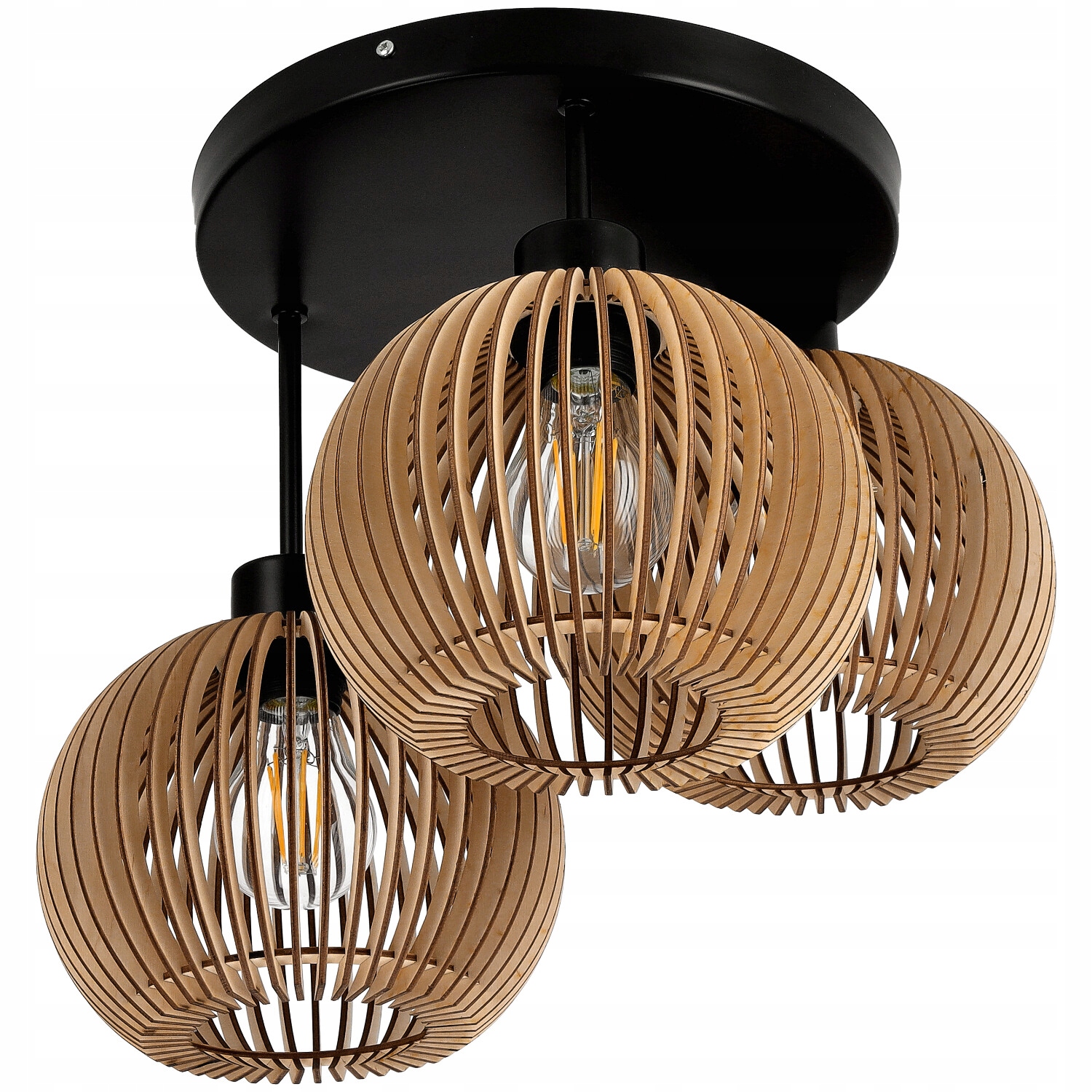 

Żyrandol Lampa Led Do Kuchni 3XE27 Drewniana