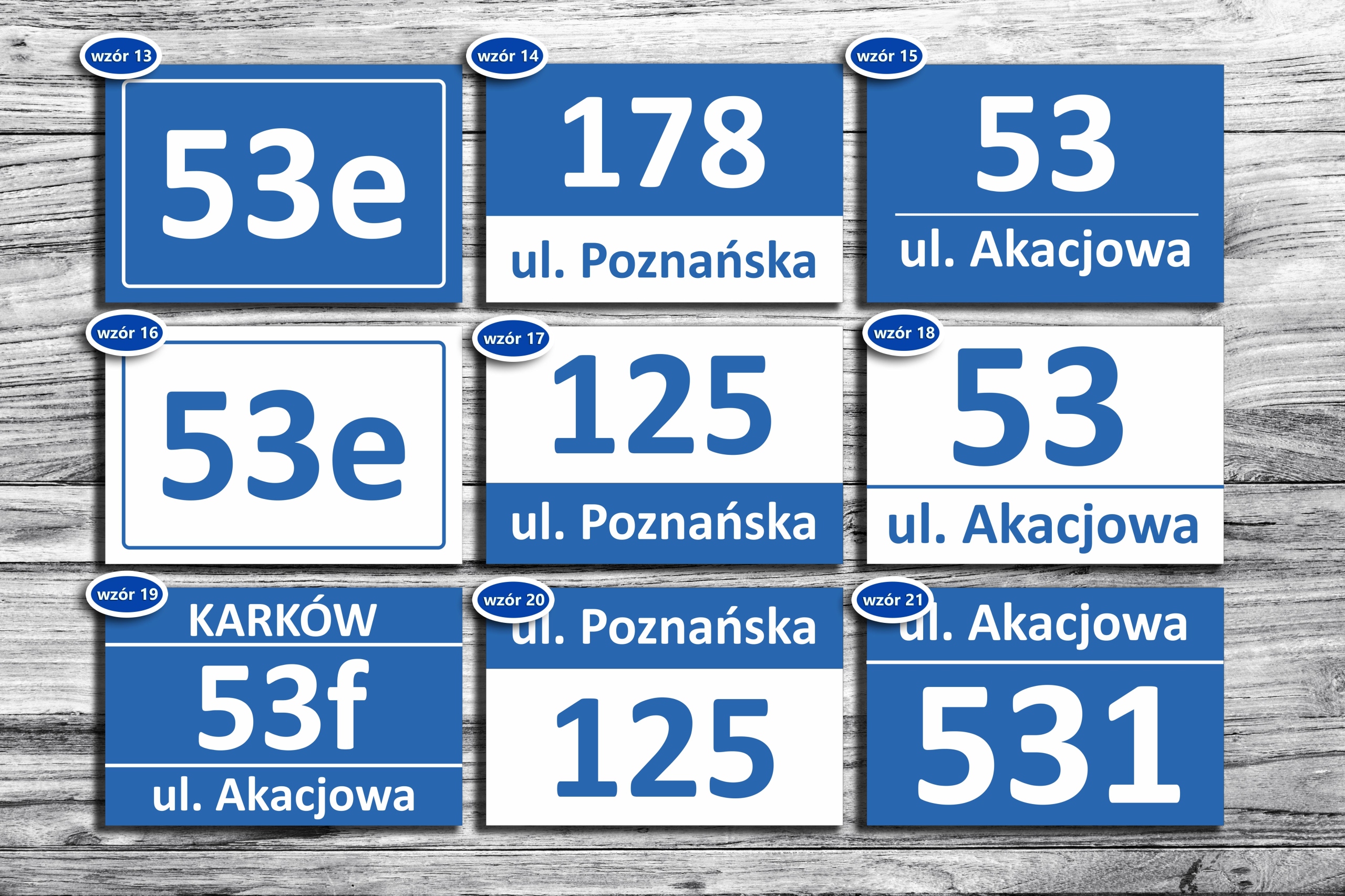 Tabliczka adresowa z numerem domu ALUMINIUM Długość (cm) 21 cm