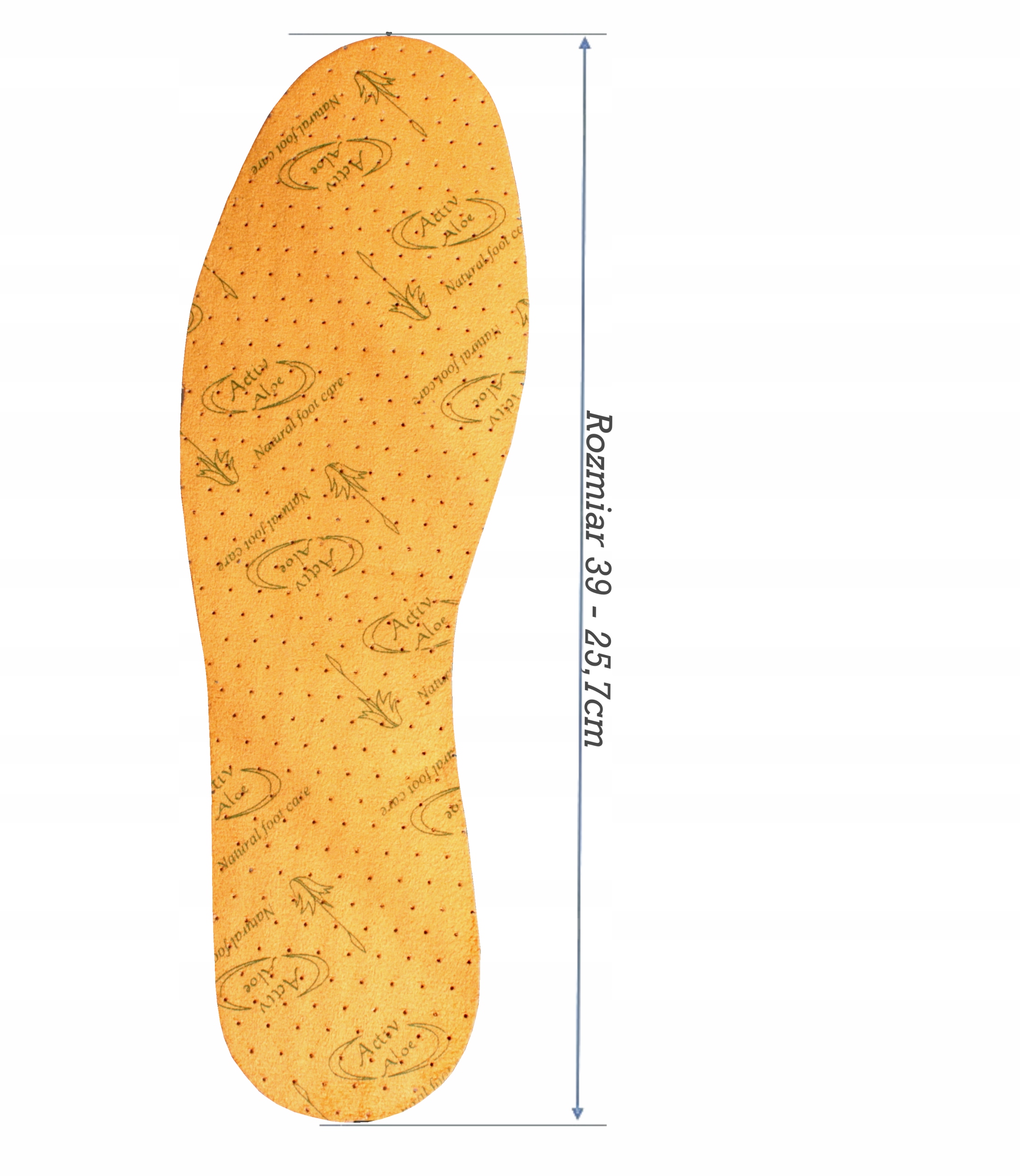 WKŁADKA DO BUTÓW WYGODNE PRZECIWPOTNE ALOE VERA R.39 Grubość 3.6 mm