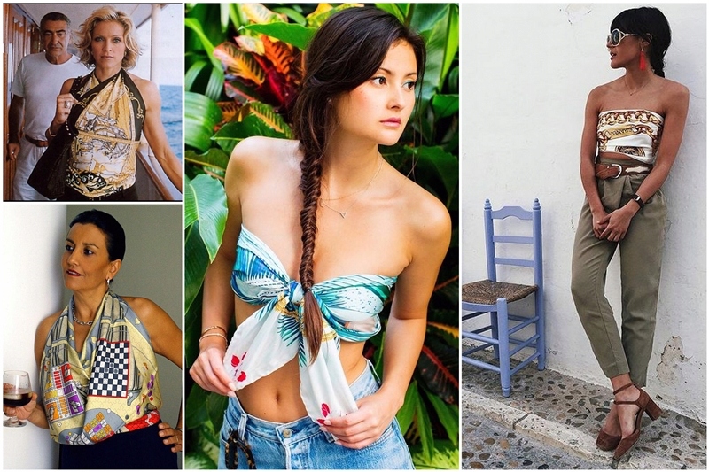 APASZKA DAMSKA na szyję włosy jedwabna satynowa CHUSTKA fuksjowa fioletowa Płeć kobieta