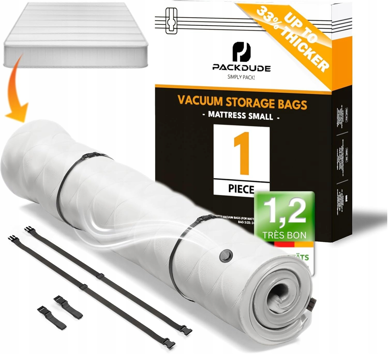 Velký Vákuový Pytel Na Matrace 200 x 160 cm Sáček Na Skladování