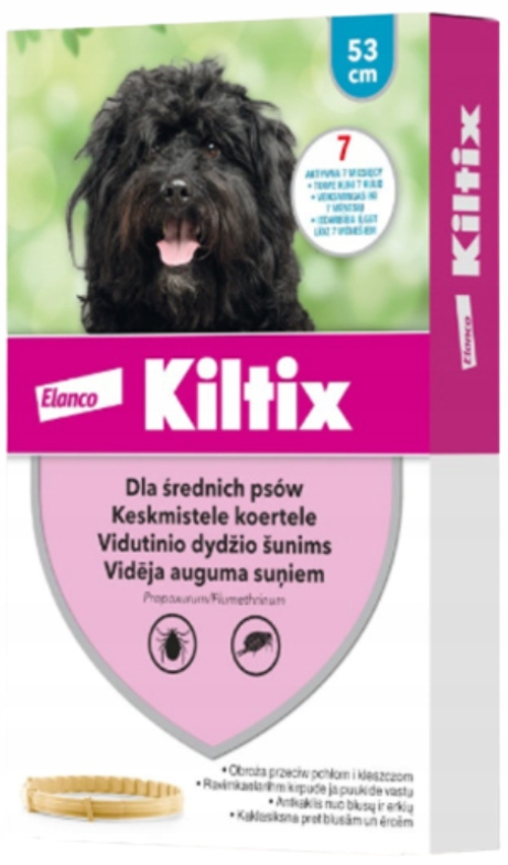 Kiltix obroża na pchły i kleszcze dla psa 53 cm 1 sztuka