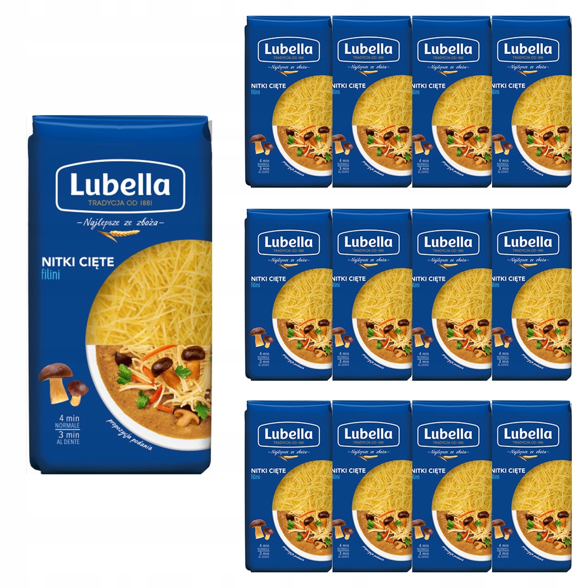 Lubella těstoviny seká nit 400 g x 12 kusů