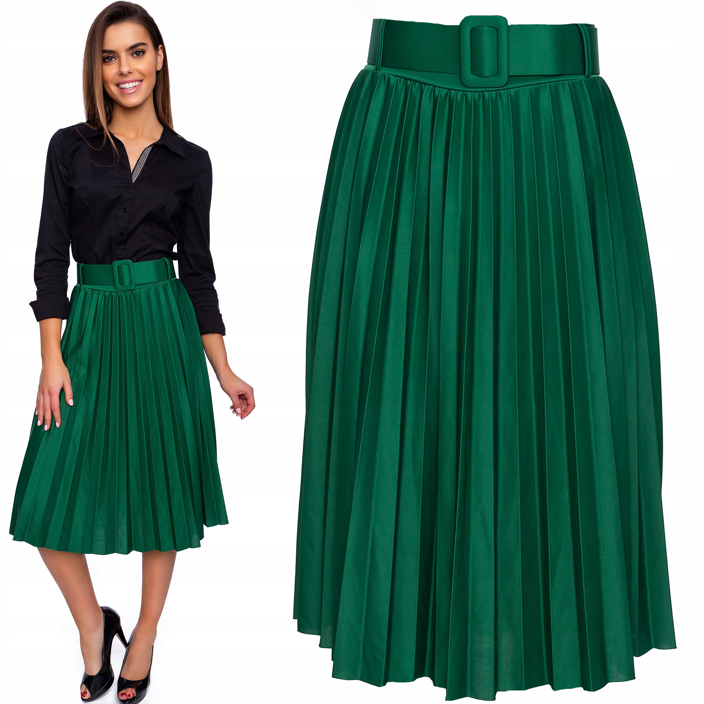 802__SPÓDNICA PLISOWANA PASEK GUMKA Marka Amarant