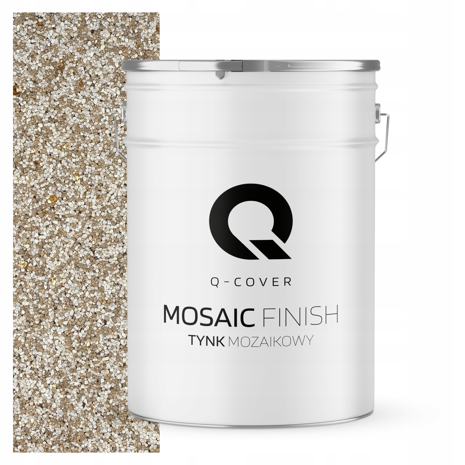 Tynk Mozaikowy Żywiczny 25KG Wewnętrzny Beżowy ze złotą miką M64 Ozdobny