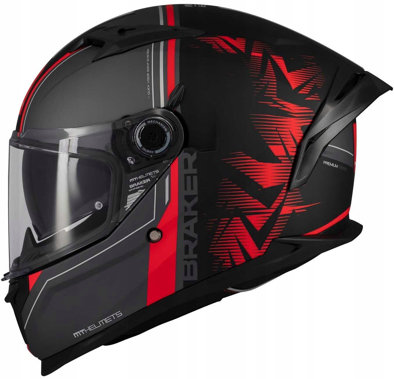 Mt Helmets Braker Sv Charm B5 Black Red Matt Kask Motocyklowy Integralny