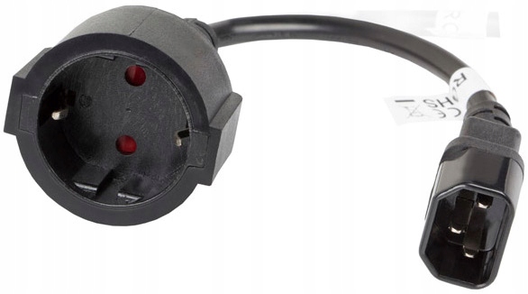Kabel przejście adapter zasilania IEC Schuko C14