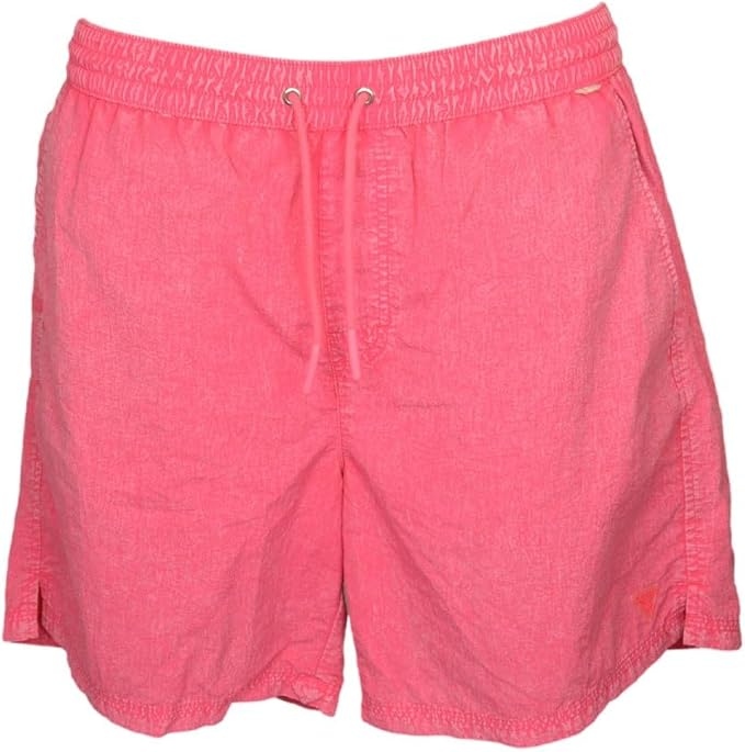 Guess Růžové Pánské Plavky Z Rychleschnoucí Tkaniny M Gga