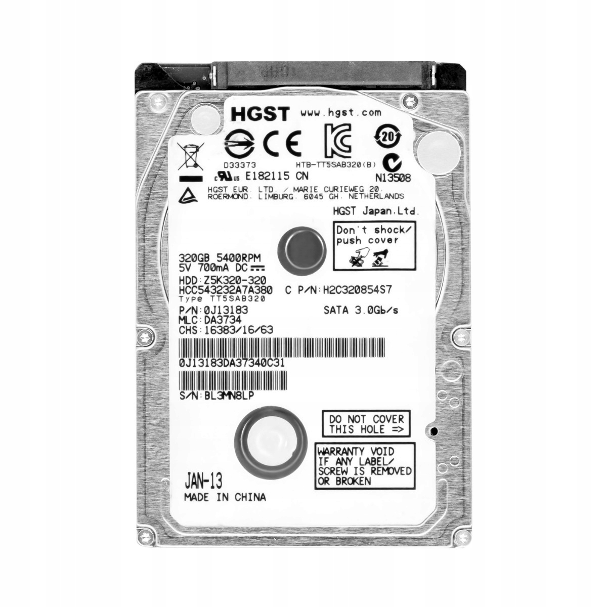 Hgst 320GB 5.4K 8MB Sata II 2.5'' HCC543232A7A380