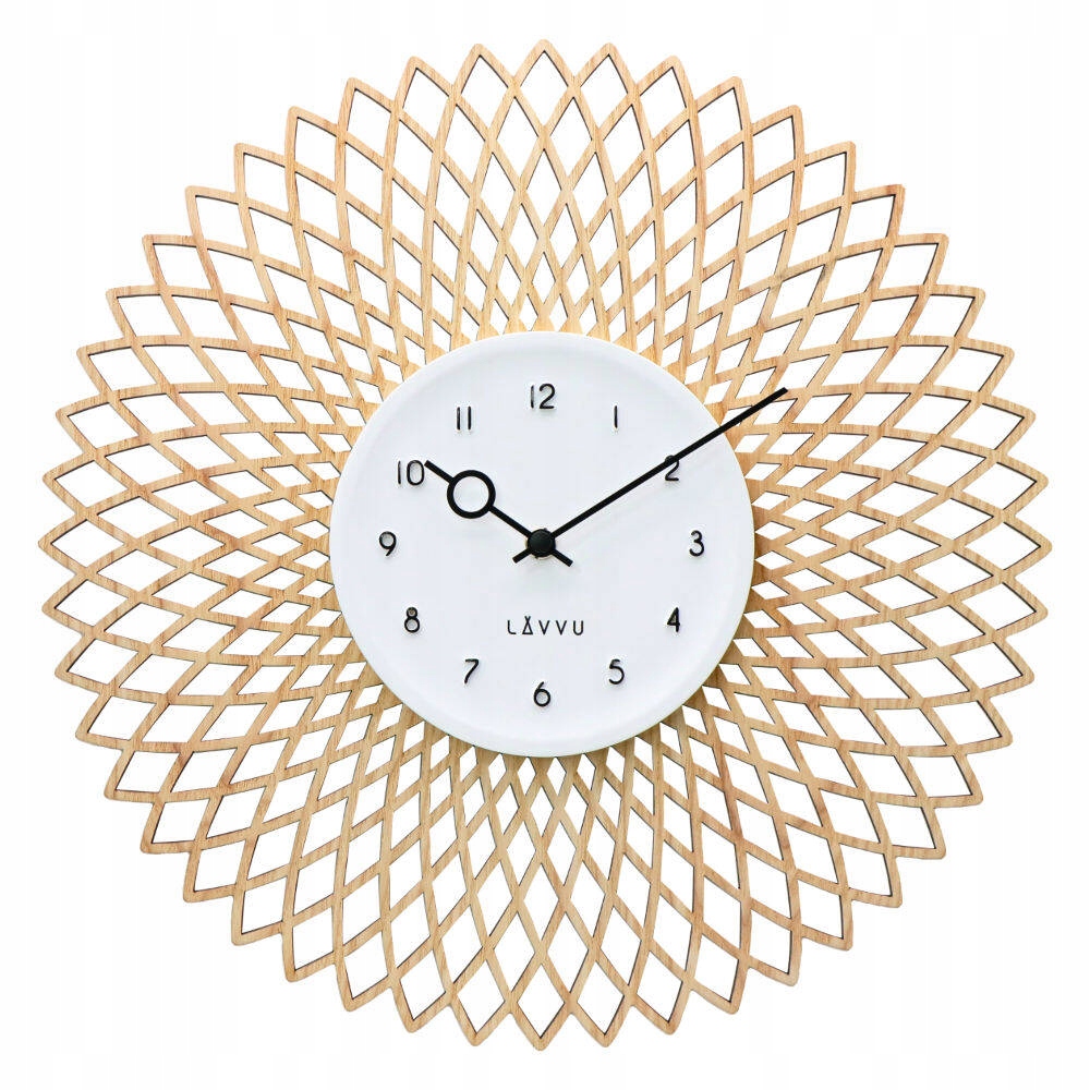 Efektné Prelamované Drevené Nástenné Hodiny Lavvu LCS4100, priemer 38 cm