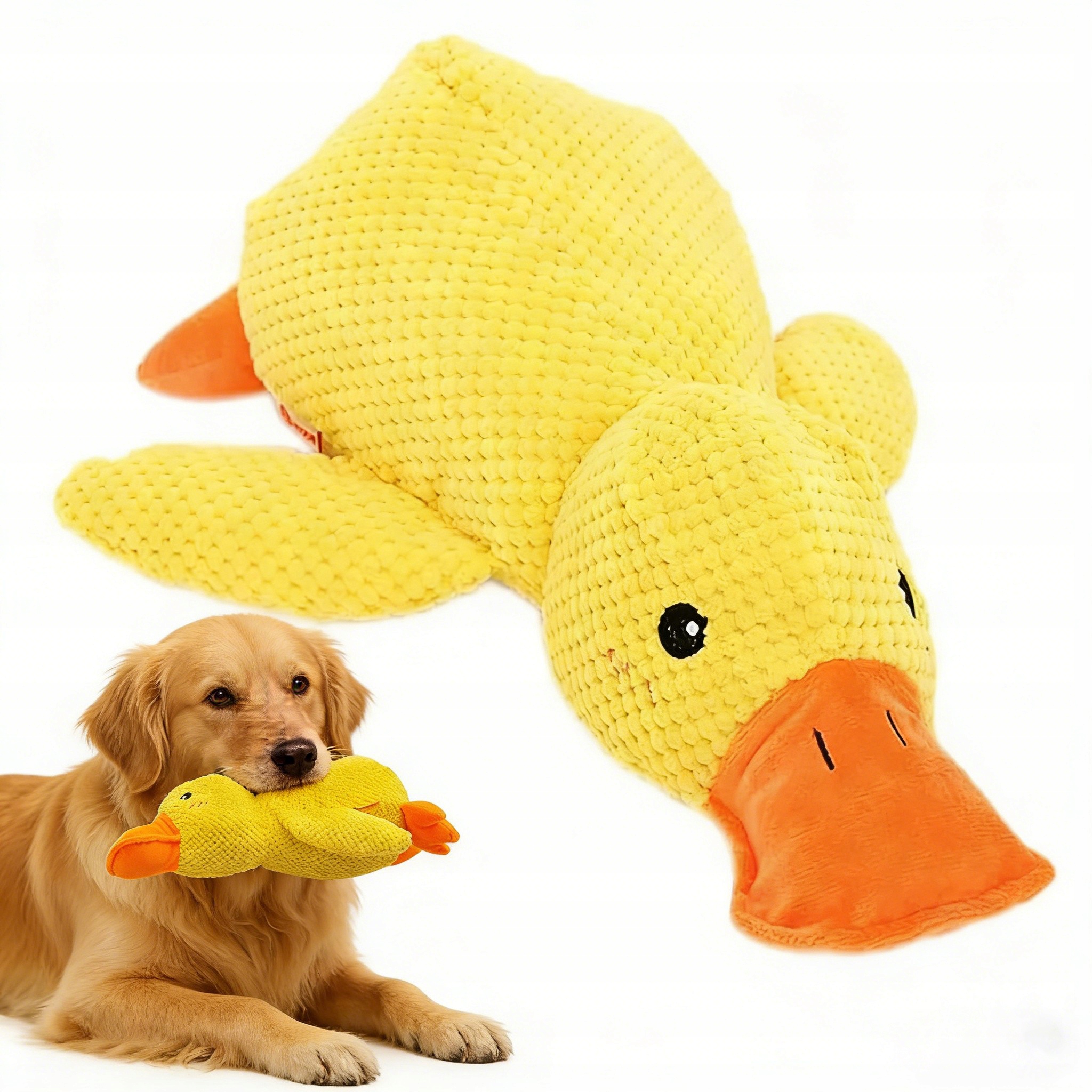 Levně Velká Interaktivní Hračka Pro Psy Kachna Mazlivá Hračka Nepiští 45x38x17cm