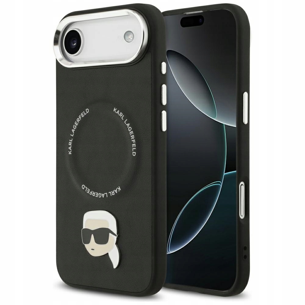 Karl Lagerfeld Leather Karl MagSafe skórzowe etui na iPhone 17 Air czarne