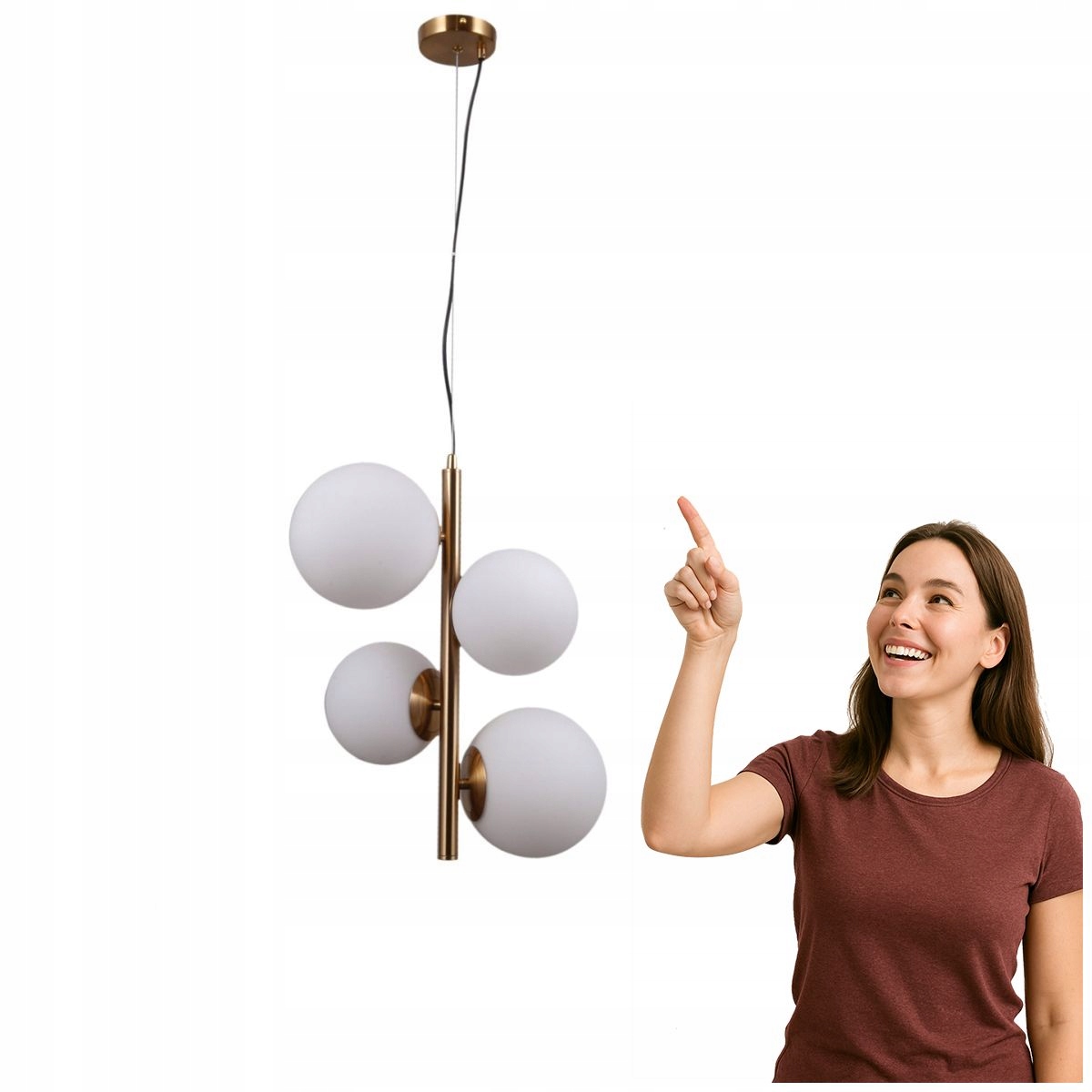 Závesná lampa Riga Medová mosadz 4xE14/E27 Italux