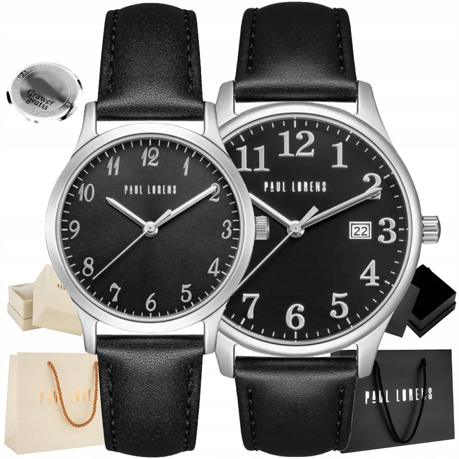 Sada hodinek pro páry Paul Lorens Lucas/nala kožená ciferník s čísly