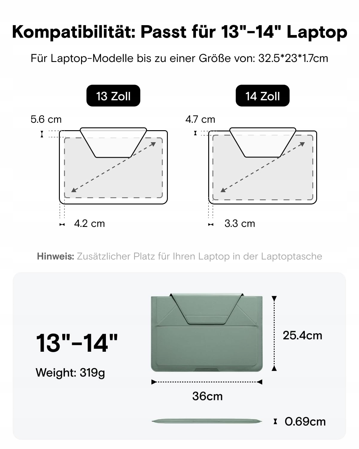 MOFT Regulowana Torba Na Laptop I Stojak 13-14 Cal Wegańska Skóra Czarna — miniatura 6