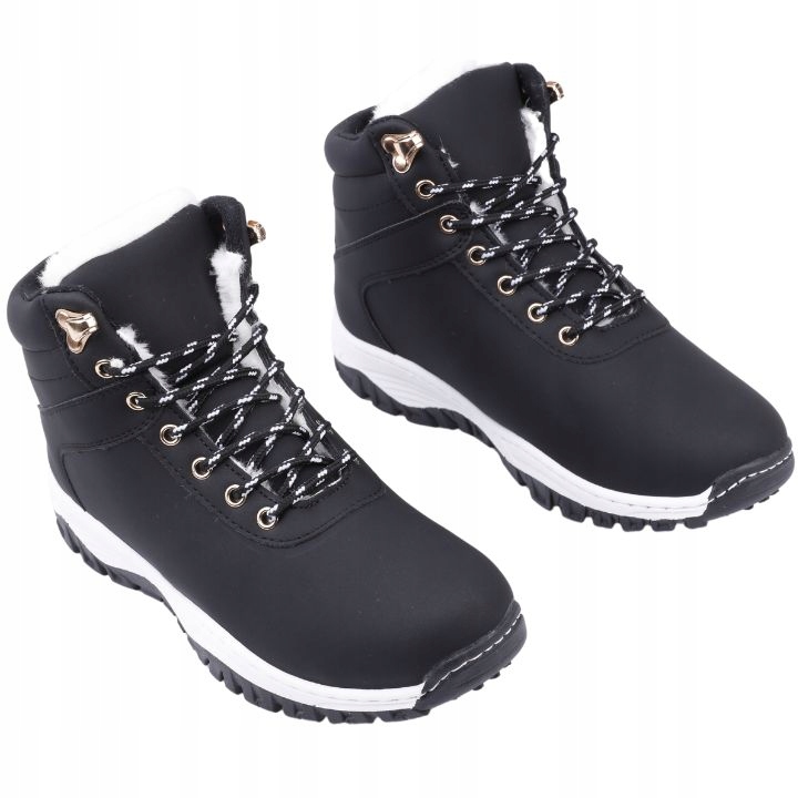 

Buty sportowe zimowe śniegowce czarne ocieplane