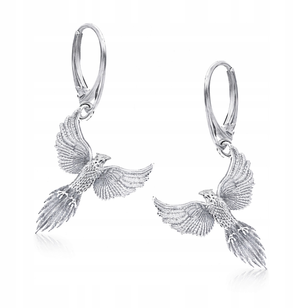 Stříbrné náušnice Fénix Symbol znovuzrození Zavírací náušnicové háčky Stříbro 925