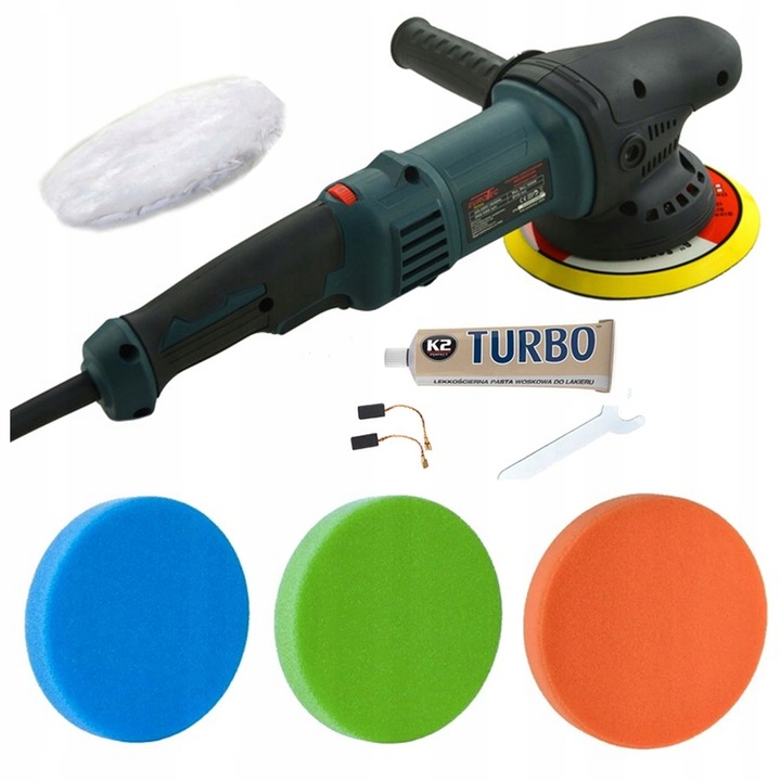 POLERKA SAMOCHODOWA SZLIFIERKA MIMOSRODOWA OSCYLACYJNA ROTACYJNA ZESTAW