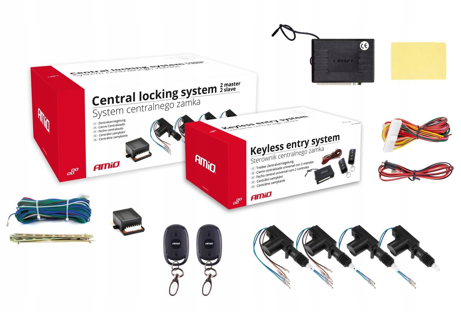 Zestaw centralnego zamka z pilotami 2Master+2Slave
