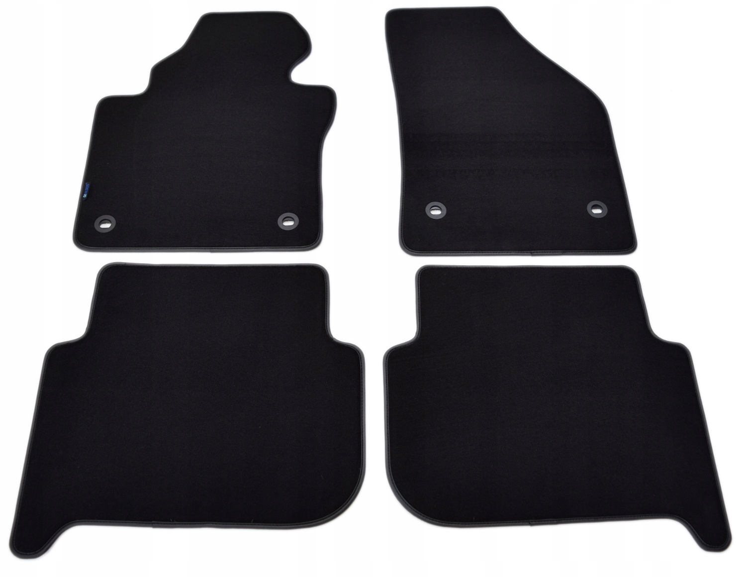 Vw Touran 2003-2015r. Čierne velúrové koberčeky Diamond, lemovka.