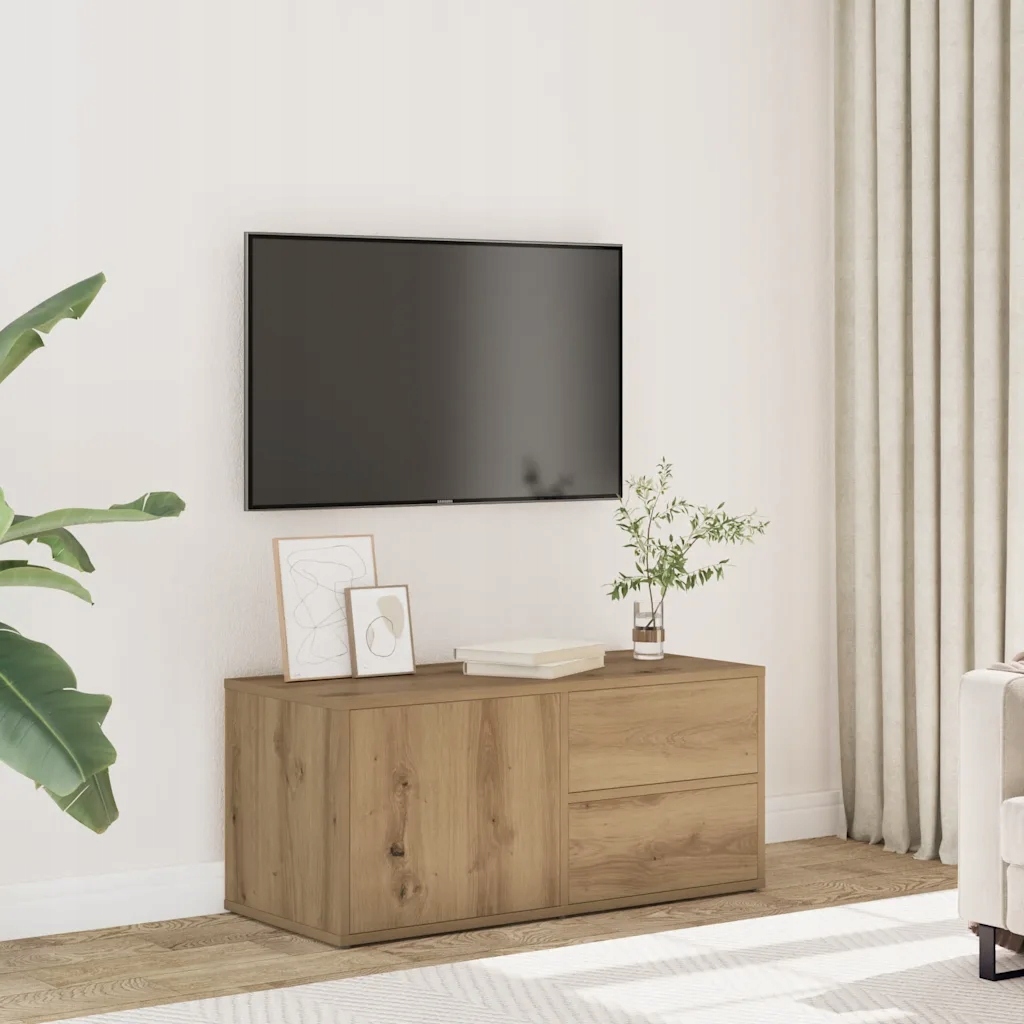 Tv skříňka dub artisan 80x34x35,5 cm kompozitní dřevo Hnědá 856011