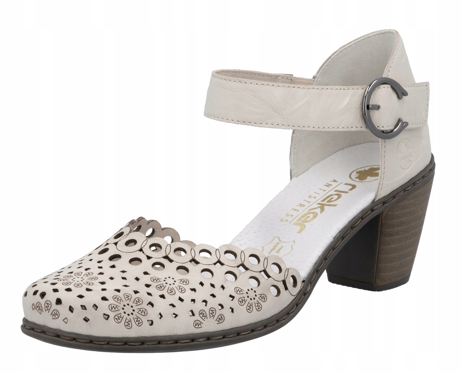 Rieker 40902-60 vel.38 béžové sandály, polobotky