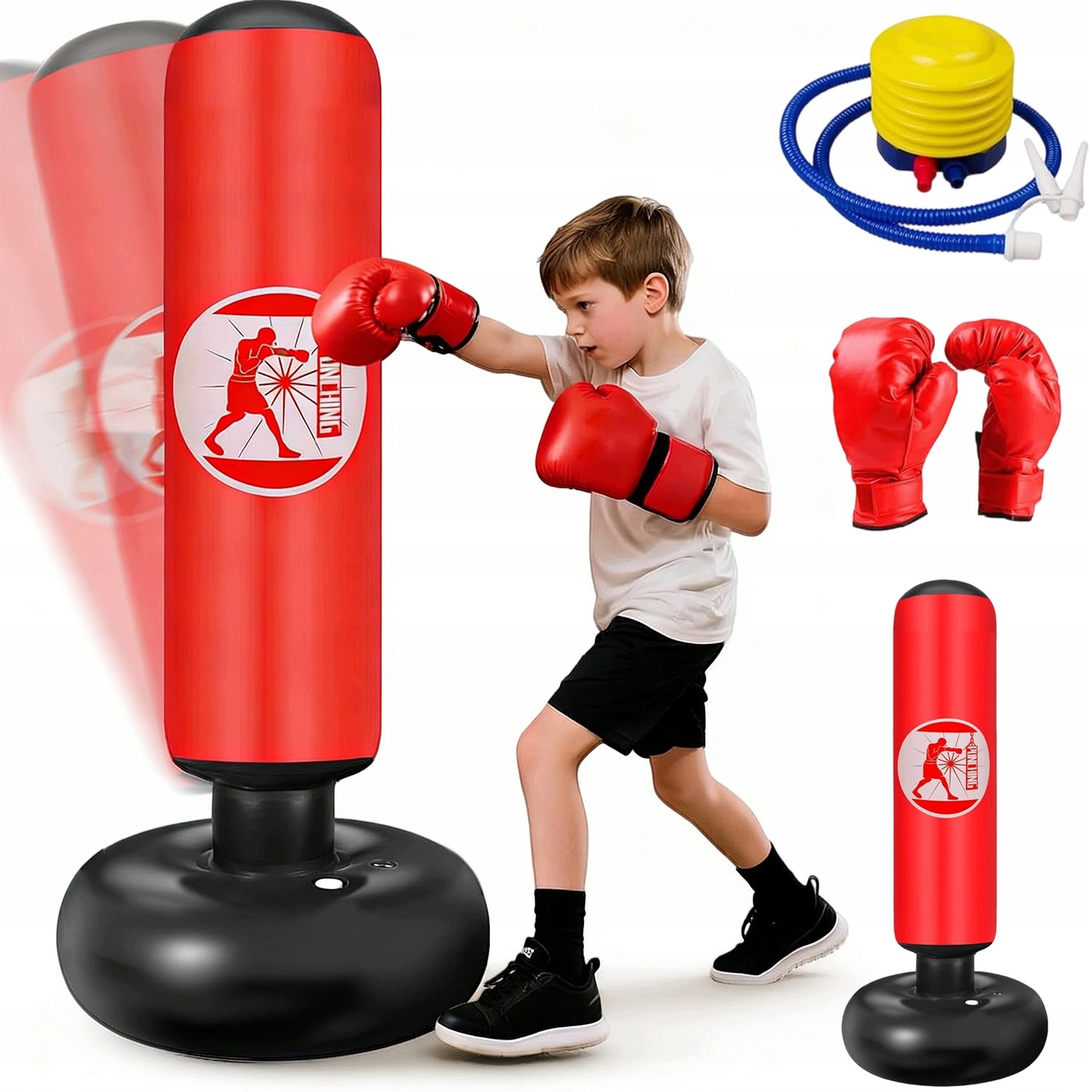 Nafukovací Boxovací Pytel Volně Stojící Boxovací Karate Mma Kickbox
