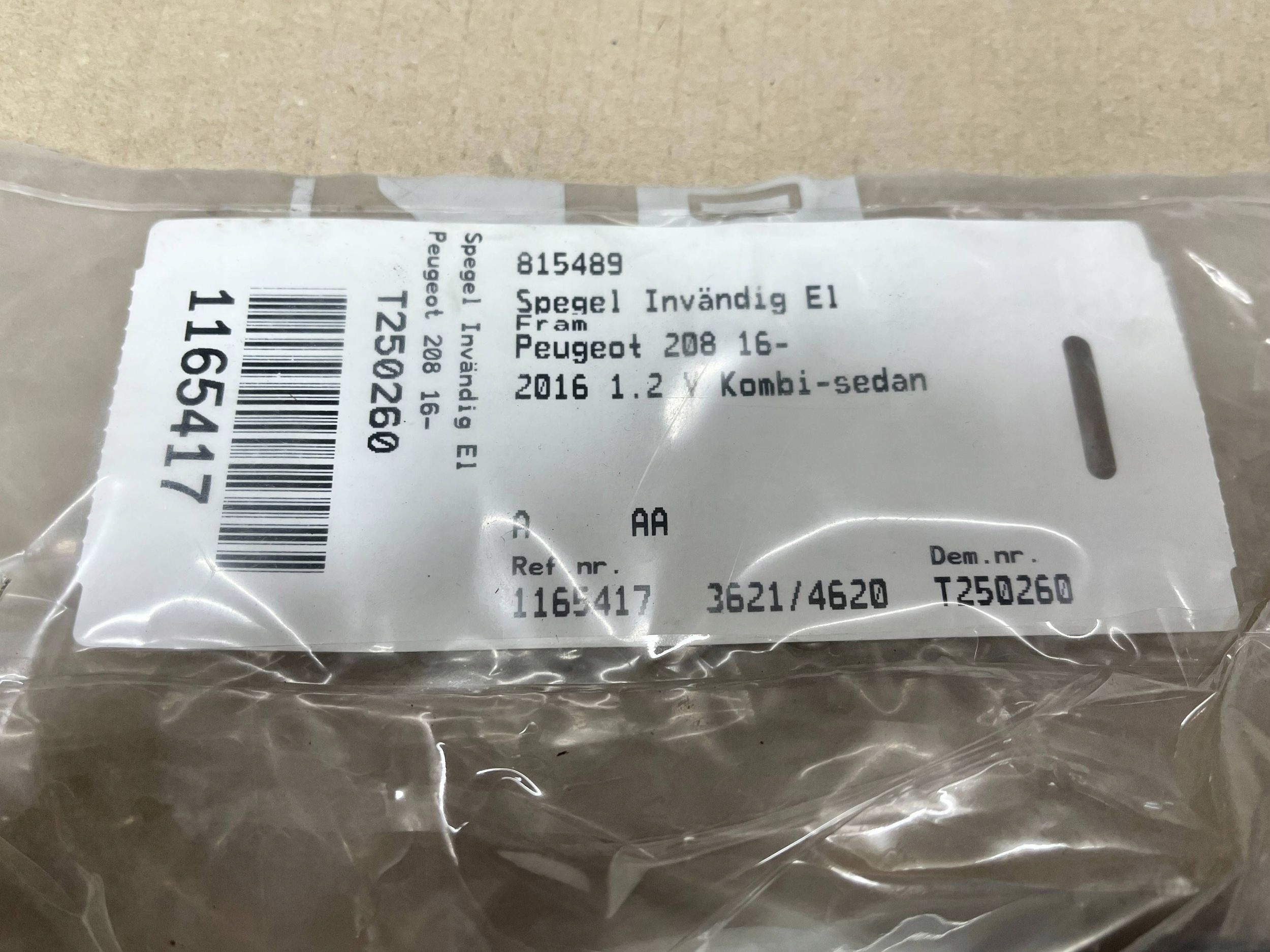 RETROVISORE INTERNO Peugeot 208 e 815489