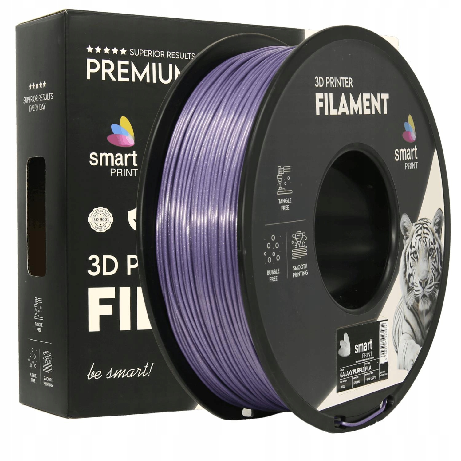 4 x Filament Pla Galaxy Purple 1,75mm 1kg fioletowy z brokatem Smart Print