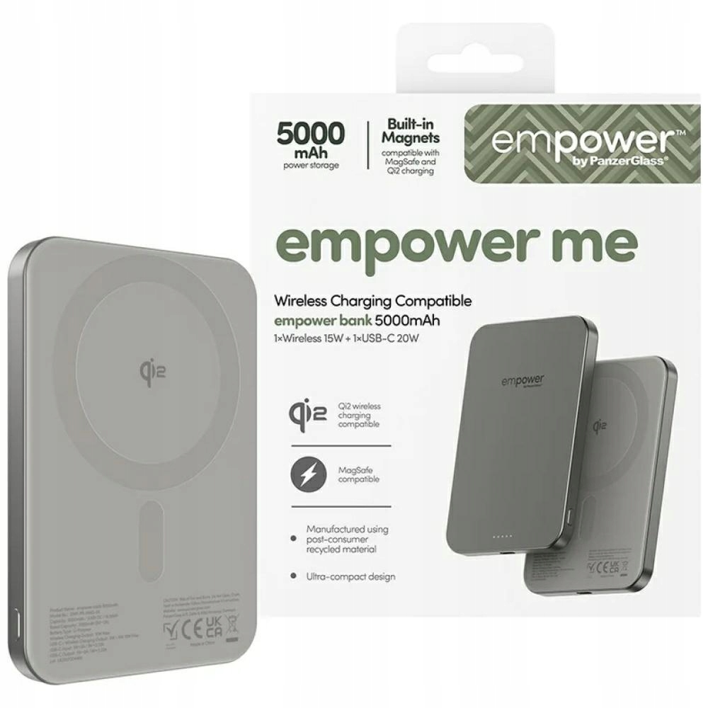 Powerbanka empower by PanzerGlass Bank 5000 mAh titánová