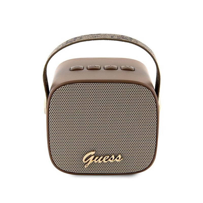 Guess Mini Bluetooth Speaker 4G Leather Script Logo with Strap Głośnik Bl