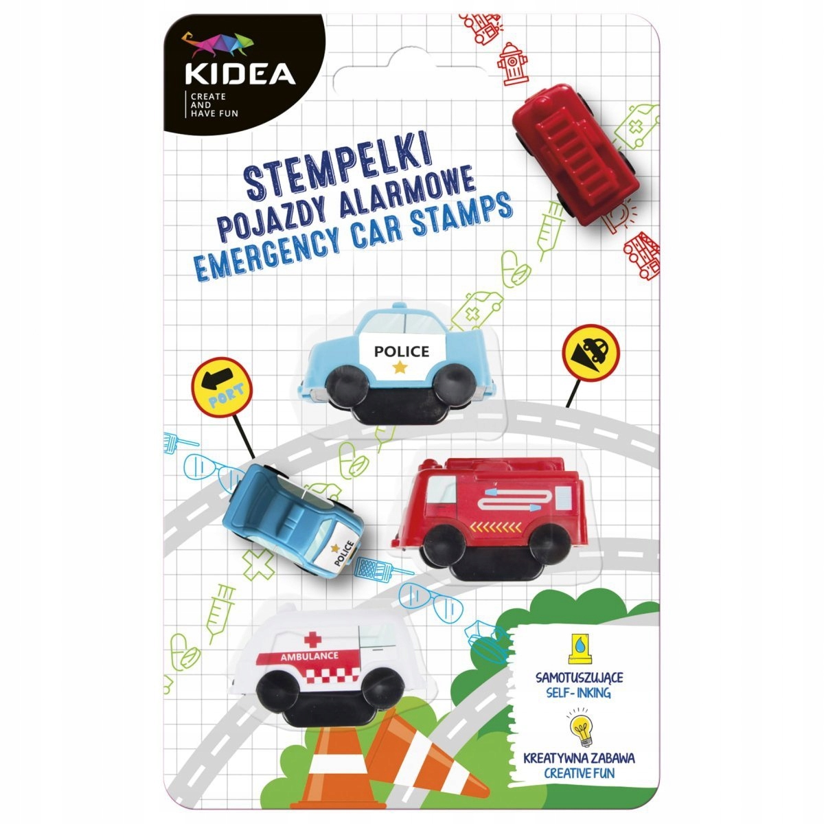 

Stempelki pieczątki Kidea Pojazdy Alarmowe 3 szt.