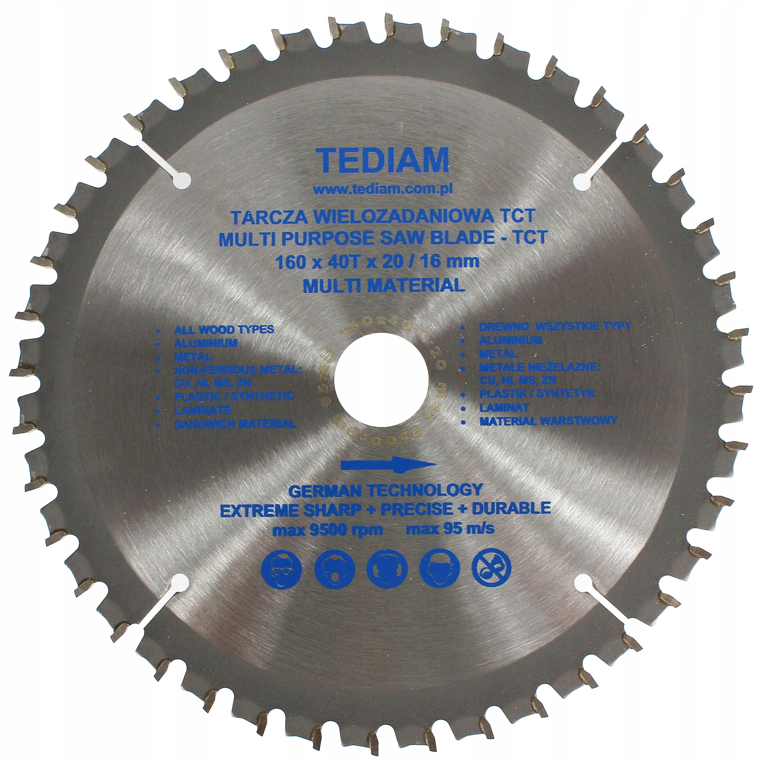 

Tarcza Piła Wielozadaniowa Tct Tediam 160 40z