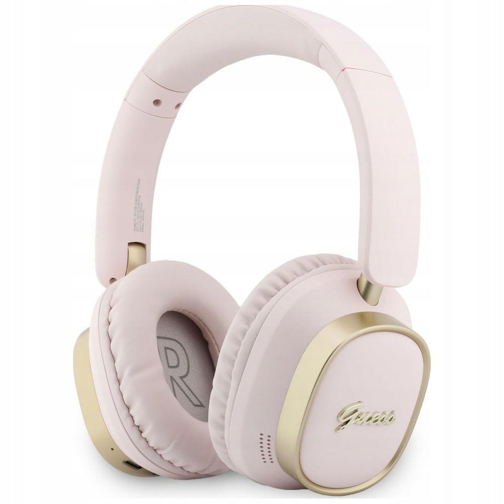 Sluchátka do uší Guess Bluetooth Enc Rectangle Metal Script růžová