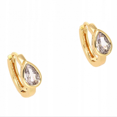 KOLCZYKI ZŁOTE STAL 316L DZIECIĘCE ŁEZKI