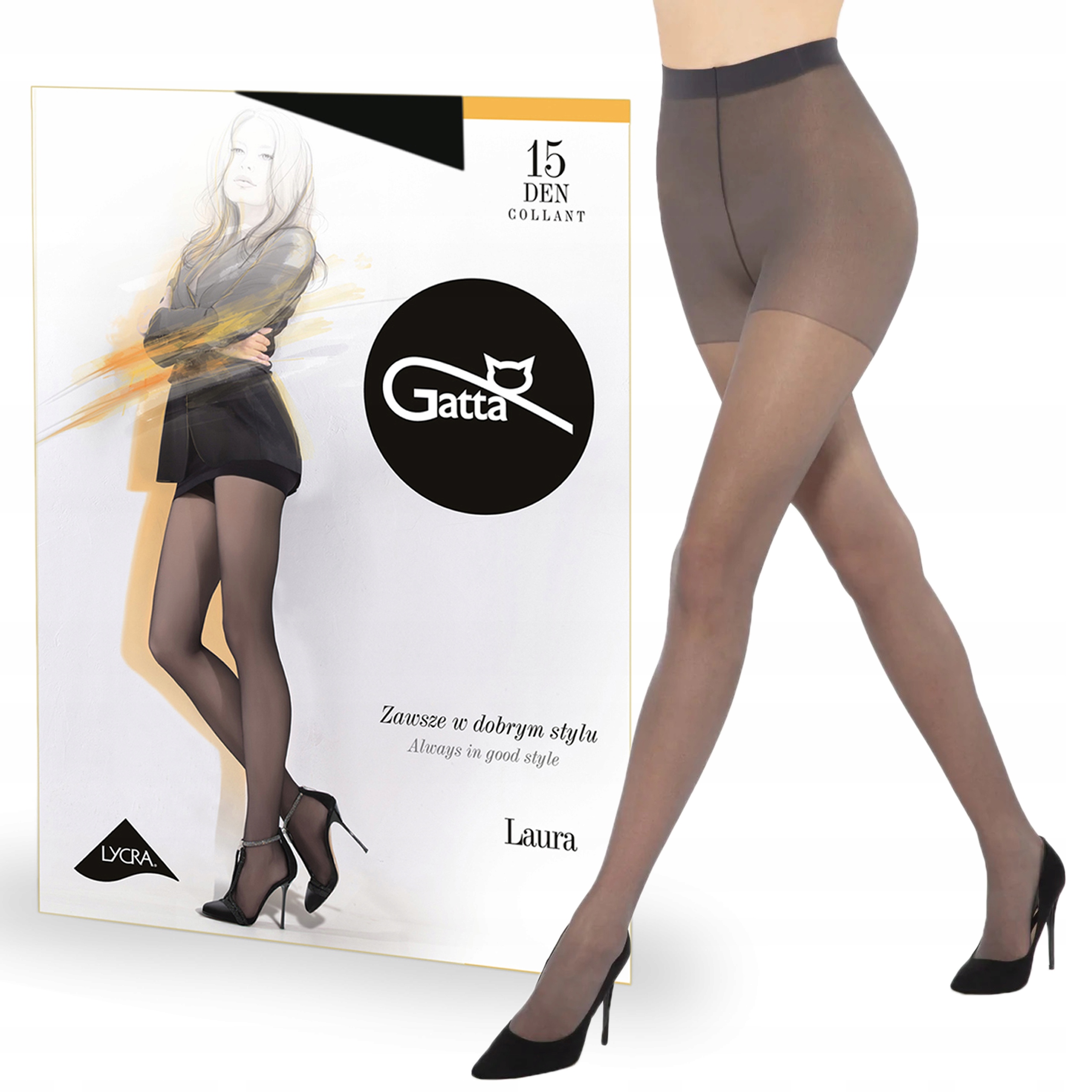 

Rajstopy Gatta Laura 15 den lycra, Fumo 3-M
